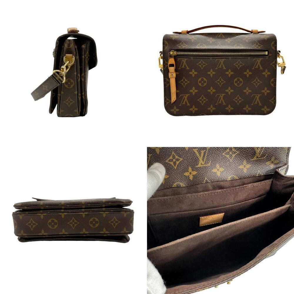 Louis Vuitton Shoulder Monogram Metis Canvas Bag Brown